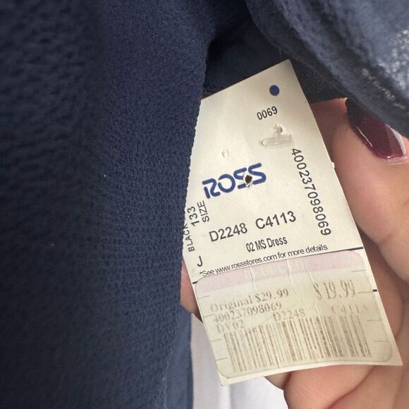 DKNY Ruffle Pleated Blouse Navy - Picture 6 of 9